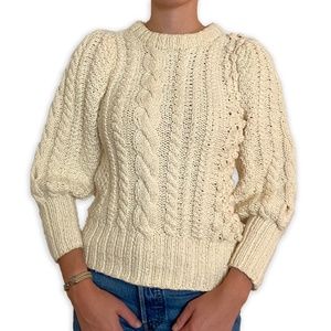 Apiece Apart Lieve hand knit cream crew sweater
